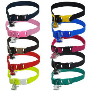 Coleira de couro vermelha para gato com pingente de gato